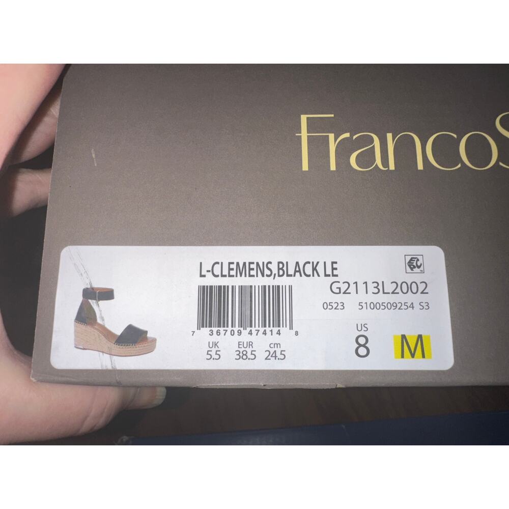 Franco Sarto Women's Clemens Espadrille Wedge Sandals Black Size 8 - Picture 6 of 6